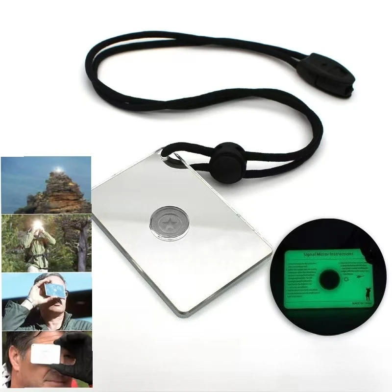 Signal Mirror Rescue - Rectangular Emergency Mirror Multifunctional Lifeboat Emergency