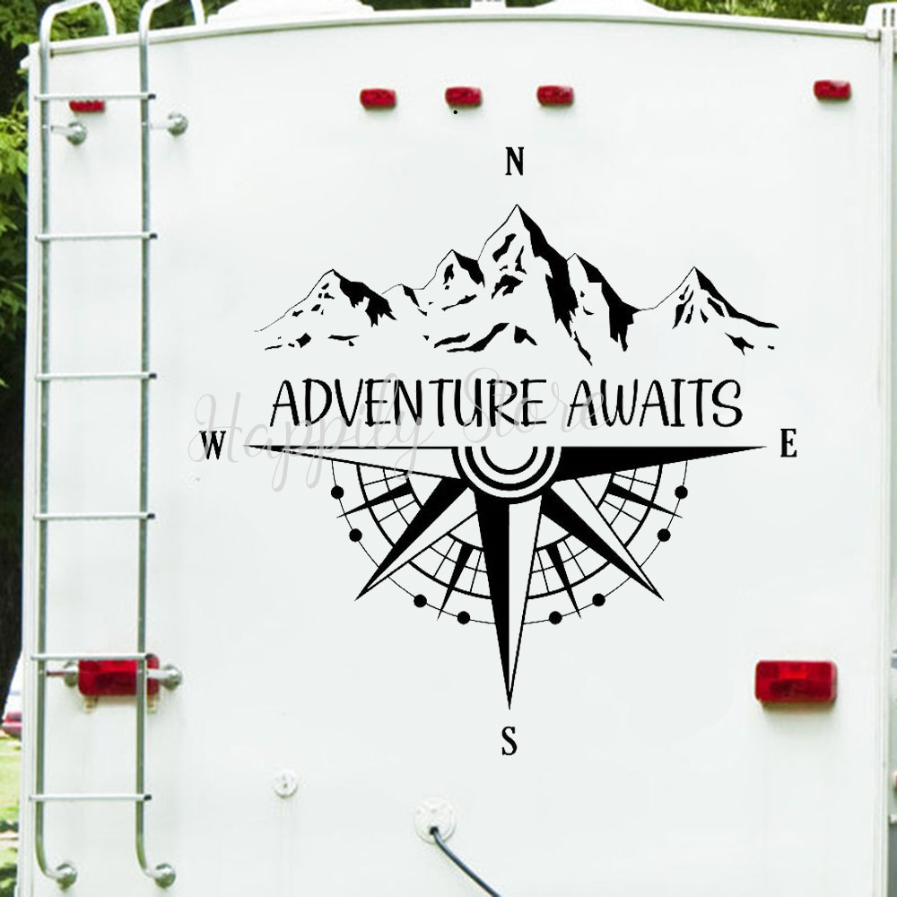 Outdoor Adventure Ideas - Campervan Stickers Adventure Awaits Wall Decal