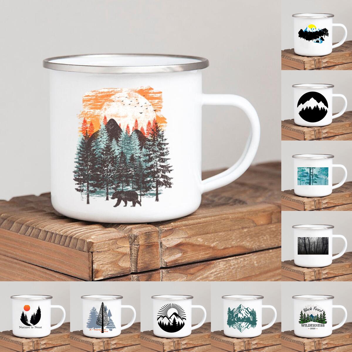 Outdoor Adventure Ideas - Forest Camp Enamel Coffee Mug Adventure