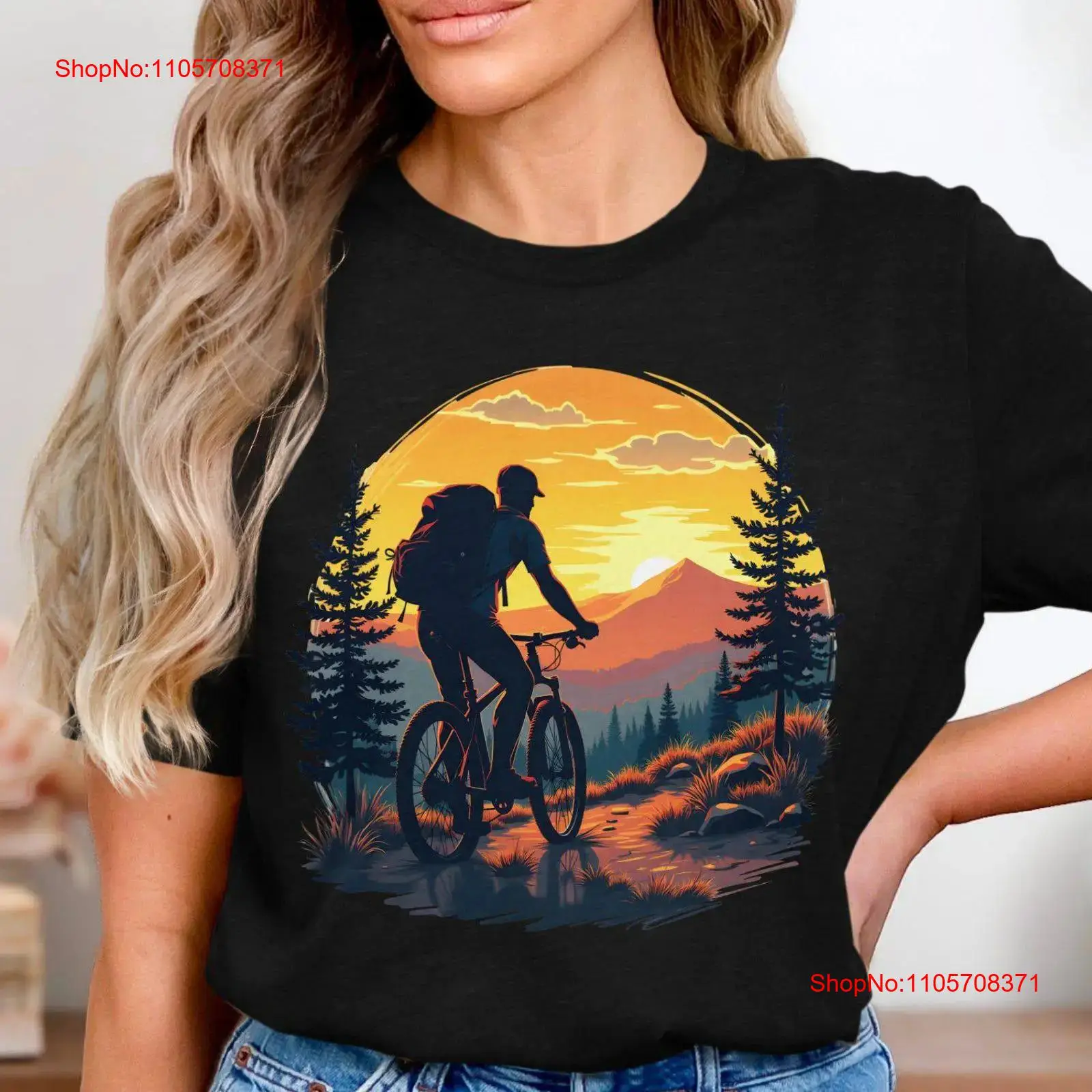 Outdoor Adventure At - Mountain Biking at Sunset T Shirt