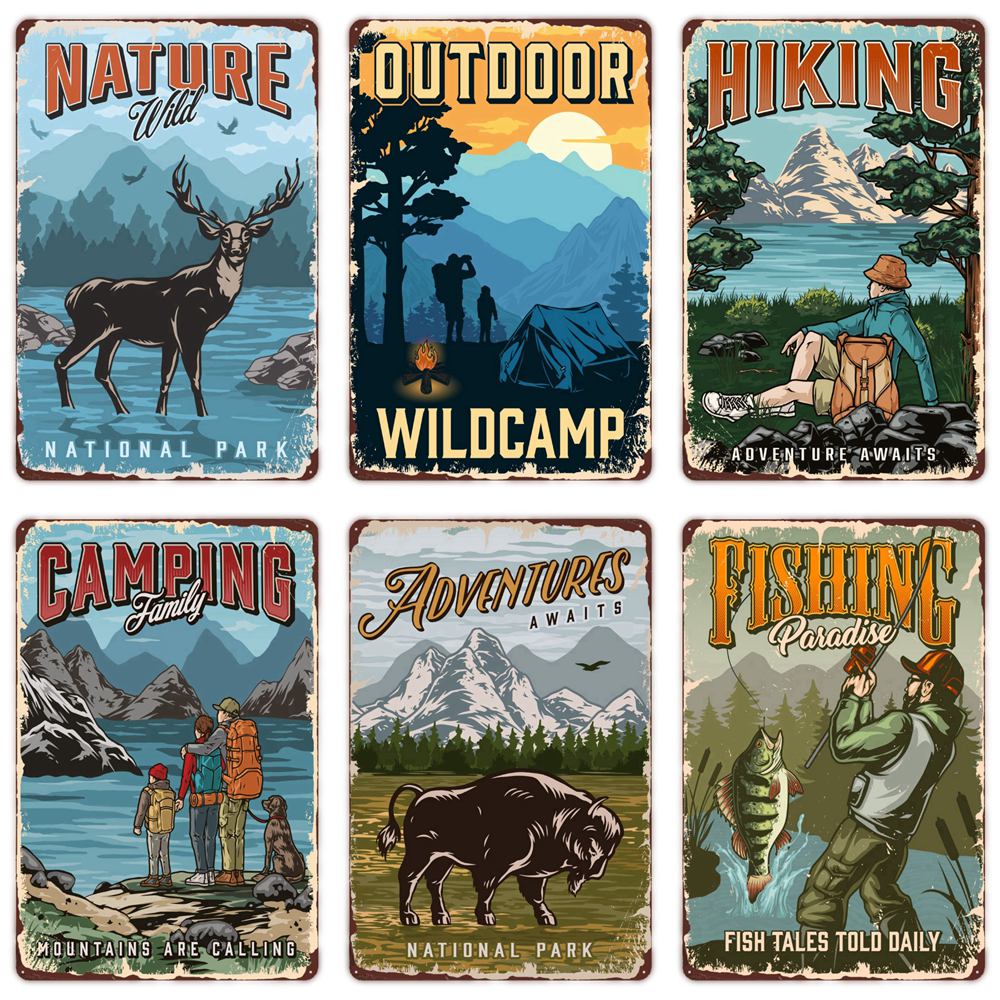 Camping Family Tin Sign, Fishi - Outdoor Adventure Club recension och pris