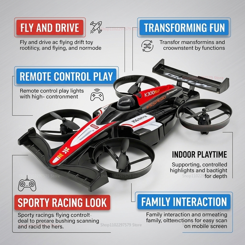 RC UAV Flying Drift Cars 2-in- - Outdoor Adventure At recension och pris