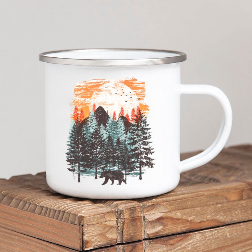 Forest Camp Enamel Coffee Mug  - Outdoor Adventure Ideas recension och pris