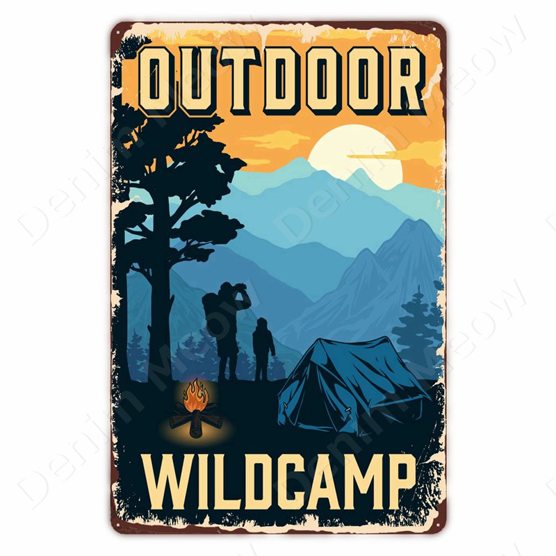 Camping Family Tin Sign, Fishi - Outdoor Adventure Club recension och pris